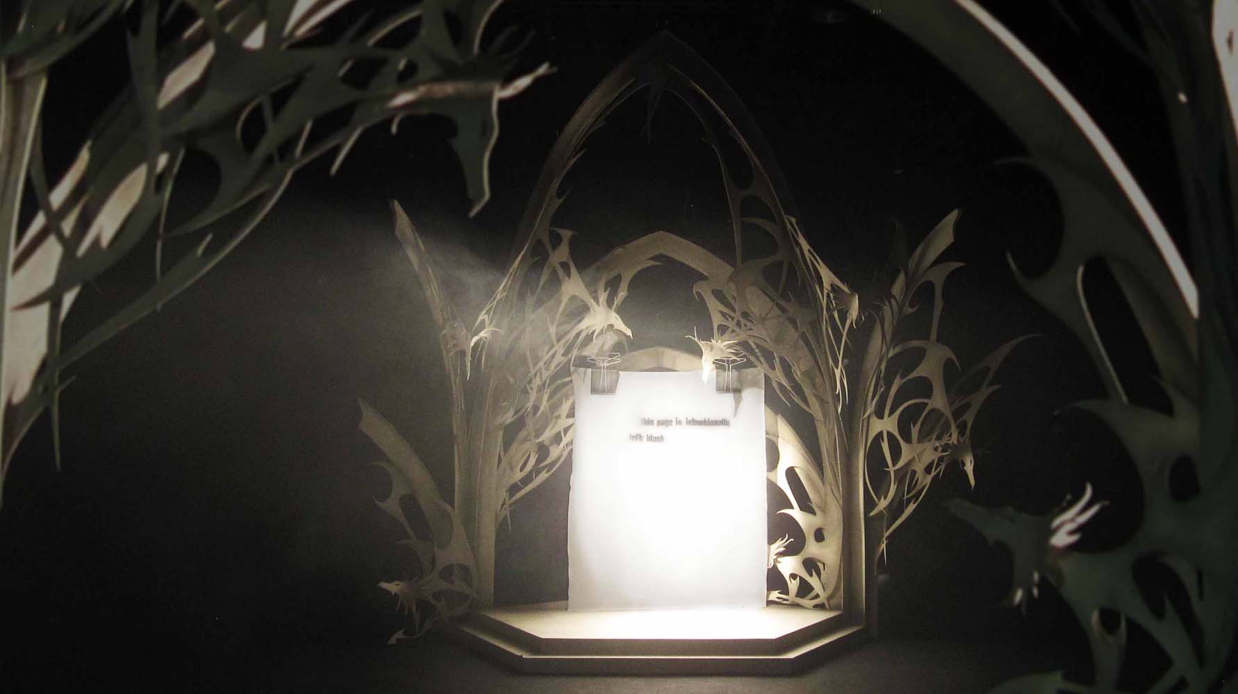 THE PAPER SHRINE ... oversized stage set